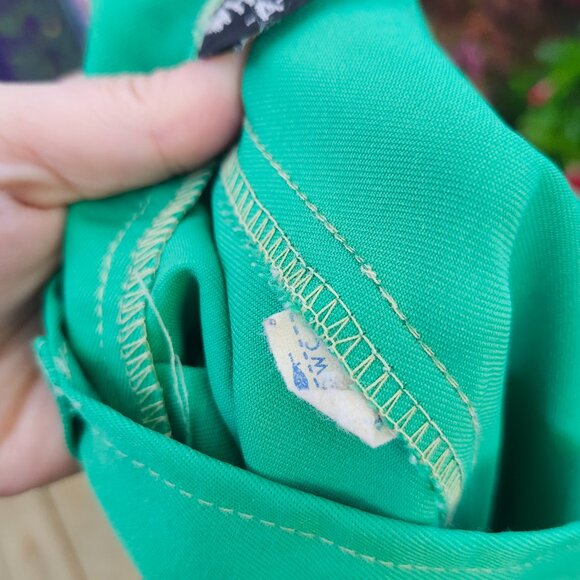 Vintage 1970's Minty Shamrock Green Wide Leg Pants by Whats-in-a-name - Picture 11 of 16